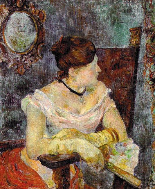 Paul Gauguin Madame Mette Gauguin in Evening Dress oil painting picture